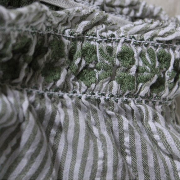 AMERICAN EAGLE OUTFITTERS Women's Ruched Cap 3/4 Sleeve Striped Minidress - Picture 3 of 5